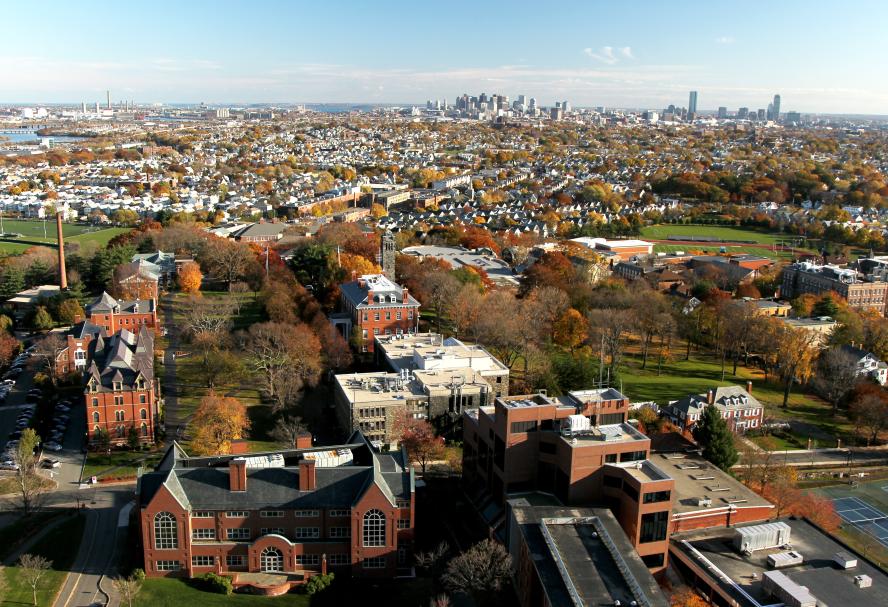 Aerial view of Tufts campus