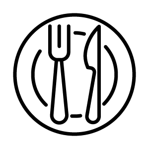 Icon of plate with fork and knife